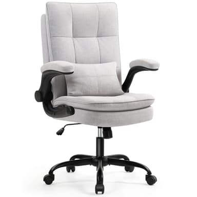 Asukale Bürostuhl Ergonomisch [TESTSIEGER] Schreibtischstuhl | Atmungsaktiver Stoff & Hohe Rückenlehne | Höhenverstellbar & Wippfunktion | Chefsessel 150 Kg | Drehstuhl Mit Rollen | PC Stuhl Grau