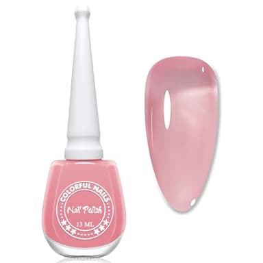 Nagellack Rosa Transparent, 13 Ml Schnelltrocknender Nagellack Langanhaltend, Natürlich Nude Rosa Jelly Nagelack, Regular Nail Polish Ohne UV Lampe für Frauen DIY Nail Art (Nude Pink)