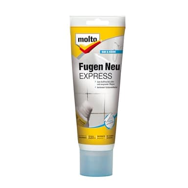 Molto Fugen Neu Express, Zum Auffrischen von alten und vergrauten Fliesenfugen, Weiß, 220 ml
