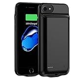 MIGAFEI Akku-Hülle für iPhone 8/7/6S/6/SE 2020, 6800 mAh tragbares Ladegerät-Hülle, wiederaufladbarer Akku, erweiterter Akku, Ladehülle für iPhone 6/6S/7/8/SE 2020 (4,7 Zoll), Schwarz