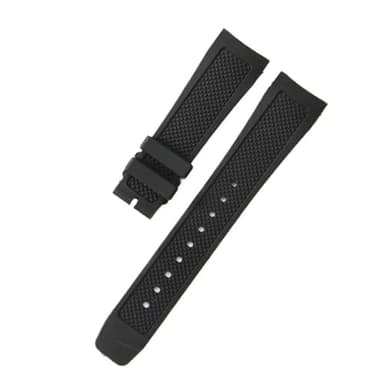 CIEMJSYNF Leichtes, atmungsaktives, weiches, angenehm zu tragendes Armband, 22 mm, kompatibel mit IWC Portugieser-Silikonarmband mit massiver Stahlschnalle, Schwarz, Blau(Black-No)