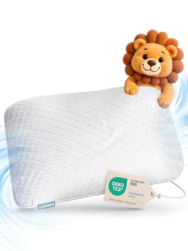 LEOSARA® Kinderkopfkissen - Ergonomisches Kinderkissen Memory Foam - Kissen 40x60x6 cm perfekt fürs Kinderkissen (2-10+ Jahre)