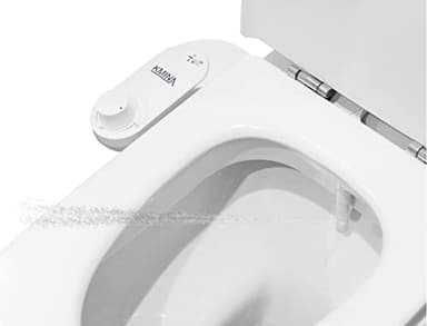 KMINA - Bidet Aufsatz für Toilette Kaltwasser 80 cm, Toilettensitz, WC Dusche, Nicht Elektrisch, Weiß