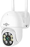 Hiseeu 【5MP+Automatische Verfolgen】 Überwachungskamera Aussen WLAN,360 ° Anzeigen PTZ Kamera mit 5X Digitaler Zoom,Farbe Nachtsicht,2-Wege-Audio,IP66 Wasserdicht,Cloud/SD-Karten Speicher