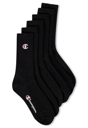 Champion Unisex Socks Basics 6pk Crew Füßlinge, Schwarz, 43-46 EU