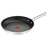Tefal Duetto Bratpfanne 32 cm Induktion, Edelstahlpfanne mit Antihaftversiegelung, Thermo-Signal bei idealer Brattemperatur, leichte Reinigung, für alle Herdarten geeignet, A70408