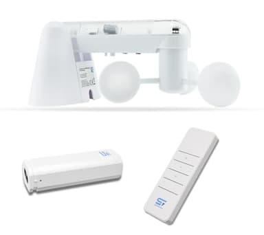 SCHARTEC Windwächter für Markisen Funk gesteuert mit Sonnenwächter universell einsetzbar für Rollo Jalousie Markise und Rollladen Windsensor Sonnensensor, (ST701027)