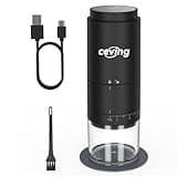 Tragbare Akku-Burr-Kaffeemühle mit 38 Einstellbaren Mahlgraden, Wiederaufladbare Kaffeemühle mit LED-Display, Kabellose Kaffeemühle für Reisen, Camping, Büro, Espresso, Pour Over, etc.