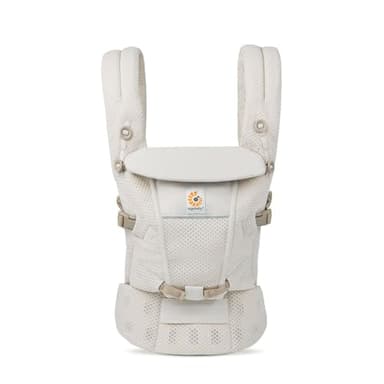 Ergobaby Adapt Babytrage für Neugeborene ab Geburt, 3-Positionen SoftFlex Mesh Ergonomische Babybauchtrage Rückentrage Baby-Tragetasche, Natural Beige, 1 Einheit