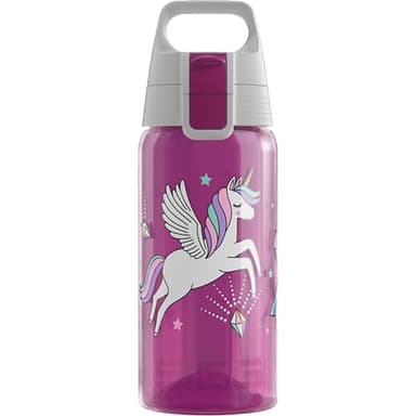 Sigg - Trinkflasche Kinder - Viva One Unifly - Für Kohlensäurehaltige Getränke Geeignet - Auslaufsicher - Spülmaschinenfest - BPA-frei - Sport & Schule - Rosa mit Einhorn - 0,5L