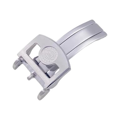 ROUHO 18mm 316L Edelstahl Klappbarer Uhrschnalle - Schnellwechsel Uhrarmbandverschluss für IWC Pilot’s Portugieser Chronograph-Silber
