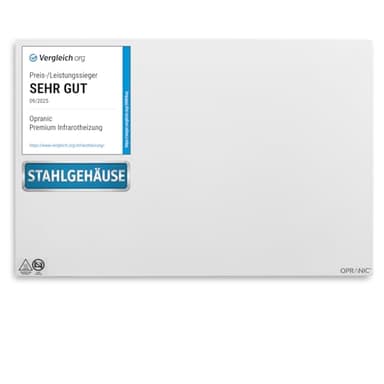 OPRANIC P5 Premium Infrarotheizung | 5 Jahre Garantie | Infrarot Wandheizung, Infrarotheizung Deckenmontage, Standgerät, Mobile Heizung (Weiß 300 Watt)