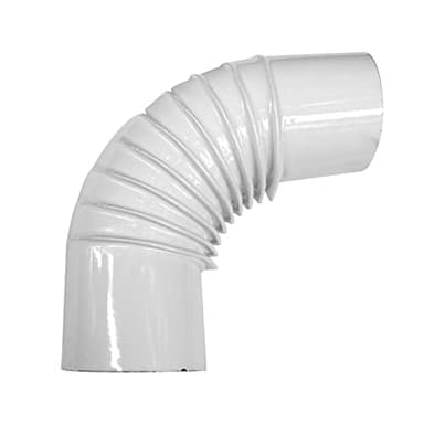 La zappa Winkelbogen für Kaminofen aus Porzellan-Stahlblech (Ø100mm / 45°, weiß)