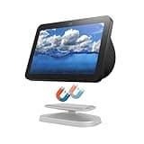 Lutree Smart Display Ständer für Echo Show 8(3. Generation), 360° Verstellbarer Aluminium Home Base, Magnetständer Anti-Rutsch-Basis Tragbare Desktop Standhalterung| Weiß
