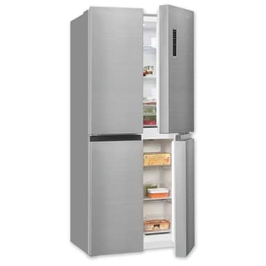 Exquisit Multidoor MD365-125-040D inoxlook | 362 l Volumen | Multi Door Kühlschrank NoFrost | Cross Door Kühl-Gefrierkombination | Frischefach | Alarm | LED-Display…