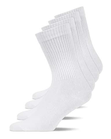 Snocks Herren & Damen Tennissocken (4x Paar) Lange Haltbarkeit Dank Bester Qualität, 01 Weiß (4x Paar), 43 - 46