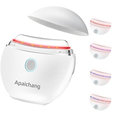 EMS Gua Sha Elektrisch, Apaichang Gesichtsmassagegerät mit Vibration & Wärme Massagegerät Face Lifting Gesicht 4 Modi Guasha Face Massager mit Rot,Blau,Lila Anti Aging,Gegen Falten