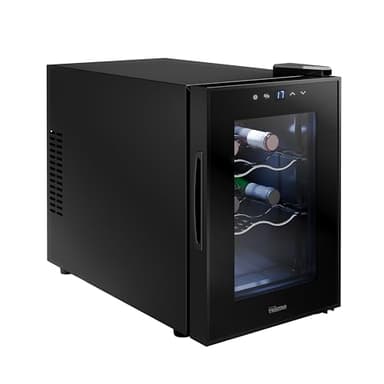 Tristar Thermoelektrischer Weinkühlschrank Grande Saignée, für bis zu 6 Flaschen, leise & stabil, Glastür, 3 Ebenen, LED-Touch-Screen, Innenbeleuchtung, WR-7506