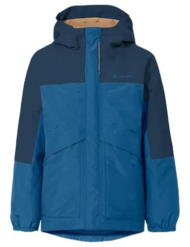 VAUDE Escape Padded Jacket für Kinder – Wasserdichte gefütterte Regenjacke für Kinder mit 2-Lagen Material, Kapuze & Reflex-Elementen – Ideal für matschige Tage im Herbst & Winter