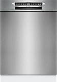 Bosch SMU4EVS08E, Serie 4, Smarter Unterbau-Geschirrspüler 60 cm, Besteckschublade, Spülmaschine mit Programmassistent, besonders Leise, höhenverstellbarer Oberkorb, Automatische Türöffnung, Edelstahl