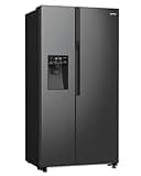 Gorenje NRR9185ESBXL Side by Side Kühl-Gefrierkombination/NoFrost Plus/Inverter Kompressor/Wasser- und Eiswürfelspender/SensoTech / 178,6 cm/Kühlteil 376 l/Gefrierteil 190 l/Schwarz