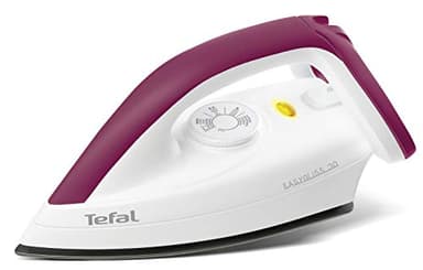 Tefal Trockenbügeleisen Easygliss, 1200W, Bügeleisen ohne Dampf, Durilium Bügelsohlen-Technologie, Thermostat, Bereitschaftsleuchte, extralanges Netzkabel, weiß/dunkelrot, FS4030