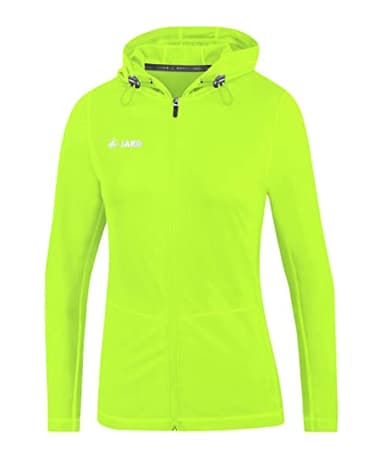 JAKO Damen Kapuzenjacke Run 2.0, Neongrün, 40