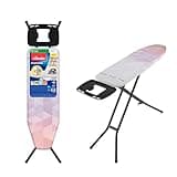 Vileda Diamond Bügelbrett, Bügeltisch für Dampfbügelstationen, Bügelfläche 120 x 38 cm, titanbeschichteter Bügelbezug, höhenverstellbar, stabiles Gestell, TÜV-geprüft, 3 Jahre Garantie, Eco-Pack