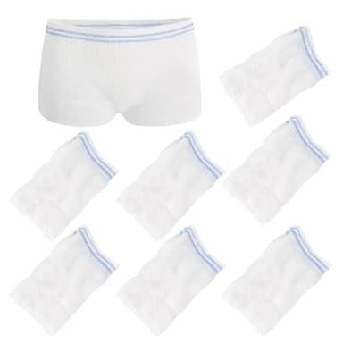 FUIPVGI 7 Stück Wöchnerinnen Slips, Wochenbett Panties, Wochenbett Netzhöschen, Wegwerfbar Wöchnerinnen Damen Slips für den Täglichen Gebrauch, Mutterschaft, Inkontinenz, Reisen (Weiß)