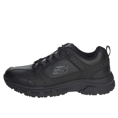 Skechers Oak Canyon Redwick Herren Trainer, Black Leather Synthetic Textile Black Trim, 43 EU
