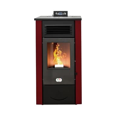 STUFE A PELLET ITALIA Canada 14 KW | Pelletöfen Effizienz 89% Heizt 130m² Autonomie 15 Std. Programmierbar 5 Geschwindigkeiten und Leistungsstufen 24 Monate Garantie Rot