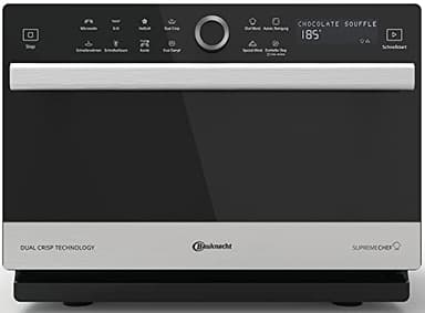 Bauknecht Supreme Chef MW 3391 SX/ 5 in 1-Multifunktionsmikrowelle/ 1000 W/ 33 L/ Heißluft 1700 W/ XXL Grill 1200 W/ Crisp Funktionen/ Dampfgaren inkl. Dampfgarbehälter