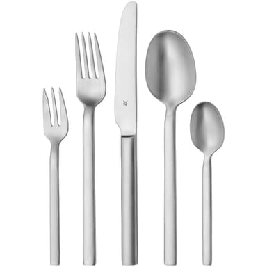 WMF Alteo Edelstahl Besteck Set 6 Personen, 30-teilig, Besteck matt, Monobloc-Messer, Cromargan Edelstahl mattiert, spülmaschinenfest