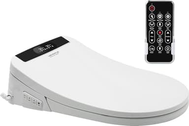 LEEVENTUS - L-MSC403 neues Modell, Smart Bidet mit RF-Fernbedienung – Tanklos, Durchlauferhitzer, Sitzheizung, LED-Nachtlicht, Föhn, Ladydusche & Gesäßdusche, oszillierende Düse
