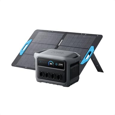 Anker SOLIX C1000 Gen 2 Tragbare Powerstation mit 100W Solarpanel, 2.000W (Spitzenleistung 3.000W) Solargenerator, vollständige Aufladung in 49 Minuten, 1.024Wh LiFePO₄-Akku für Notstromversorgung