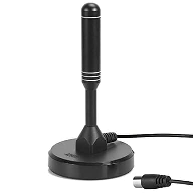 August DTA240 DVB-T/DVB-T2-Antenne - stärkere Stabantenne für digitales Fernsehen/Digital TV/DVB-T2 Tuner Stick/DAB Radio/ALU-Massivkern für maximale Signalqualität - Mit Magnetfuß 2m Kabel