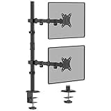 WORLDLIFT Monitor Halterung 2 Monitore, Vertikale Doppelmonitorhalterung für 17-32-Zoll-LCD-LED-Bildschirme VESA 75x75 100x100mm