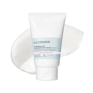 ILLIYOON Ceramide Ato Konzentrations Creme 200ml, Feuchtigkeitscreme für trockene, empfindliche Haut, 100 Std Hydration, Wiederherstellung der Hautbarriere, für Kinder & Erwachsene, Vegan, Parfümfrei