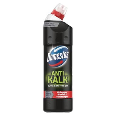 Domestos Anti Kalk Ultra Kraft WC Gel Reinigungsmittel gegen Urinstein und Verfärbungen für eine effektive WC Reinigung 750 ml