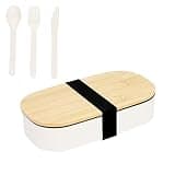 AOMiGT Personalisierte Brotdose mit Fächern, Lunchbox mit Bambus Deckel u. Trenner, Japanische Lunchbox, Umweltfreundlich und BPA-frei, Für Kinder und Erwachsene (700ml)