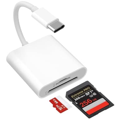 SD Kartenleser USB C für iPhone 17/16/15, 2 in 1 USB C auf SD/Micro SD Card Reader Kartenlesegerät Typ C Speicherkartenleser Adapter für iPad Pro/Air, Samsung Galaxy Serie,Laptop und mehr Typ C-Geräte