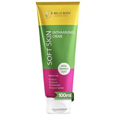 Belle Body Enthaarungscreme für Gesicht, Achseln & Intimbereich 1x100ml – Schnell, Schmerzfrei & Langanhaltend – Für Alle Hauttypen – Vegan & Tierversuchsfrei