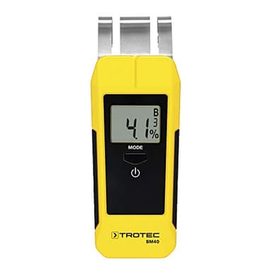 TROTEC Feuchtigkeitsmesser BM40 – zerstörungsfreie Feuchtemessung in Holz & Baustoffen, dielektrisch, 10 Materialkurven, LCD-Anzeige, Auto-Off, Temperaturmessung, präzise & schnell