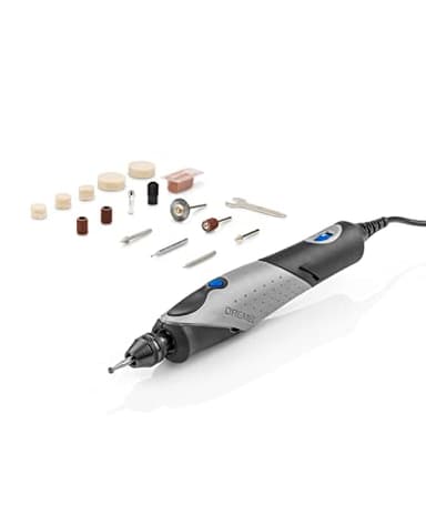 Dremel 2050 Stylo+ Multifunktionswerkzeug 9W Set (mit 15 Zubehören, Variable Drehzahleinstellung bis 22.000 1/min für Gravieren und Kreative Aufgaben mit Glas, Holz, Leder, Stein) mit Kartonverpackung