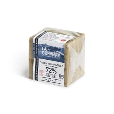La Corvette Olive Marseille Seifenwürfel, 200 g