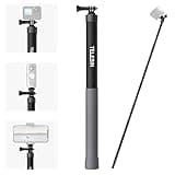 TELESIN Selfie-Stick Langer Stab Unsichtbar (300cm/3m/118), Leichte Kohlefaser Verlängerungs-Monopod für GoPro Hero 13 12 11 10 9 8 7 6 5 Max Mini, Insta36 X4 X3 GO3, DJI Osmo Action 3 4 Zubehör
