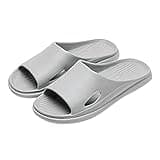 Hausschuhe Gegen Schweißfüße Herren Hausschuhe für Männer und Frauen, Badezimmer, Hausschuhe, Sommer, Strand, einfarbig, mit flachem Boden, Sandalen Schuhe Herren 45 (Grey, 42)