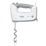 Bosch Hausgeräte Handrührer ErgoMixx MFQ36440, 2 Rührbesen, 2 Edelstahl-Knethaken, Pürierstab, Becher, spülmaschinengeeignet, 5 Stufen plus Turbostufe, 450 W, weiß