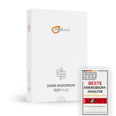 medivere Labordiagnostik Darm-Mikrobiom Plus Stuhltest - komplette Analyse von Darmflora, Verdauungsenzymen und Entzündungsmarkern - professionelle Auswertung