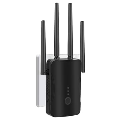 Aenxwa WLAN-Extender-Signalverstärker für bis zu 6.000 m² und 60 Geräte, WLAN Verstärker mit großer Reichweite und Ethernet-Anschluss, Zugangspunkt, 1-Tasten-Einrichtung